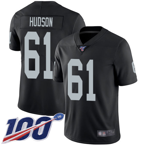 Men Oakland Raiders Limited Black Rodney Hudson Home Jersey NFL Football 61 100th Season Vapor Jersey